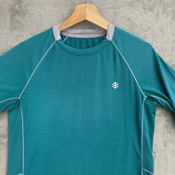 Coolibar Shirt Men's Small Teal Agility Short Sleeve Performance Tee UPF 50+ - Picture 5 of 9